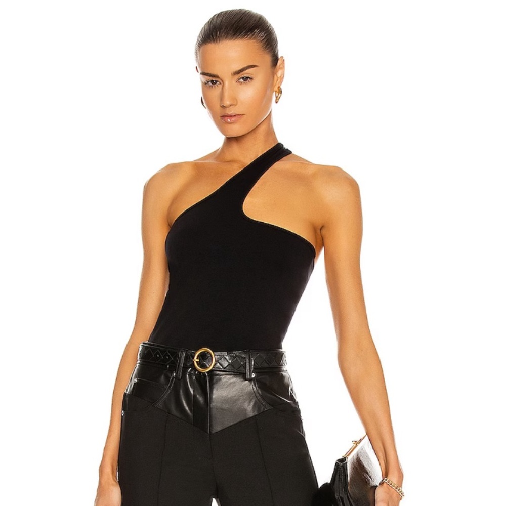 Helmut Lang Black Seamless Jersey Cutout Tank Top Size Medium/Large NWT